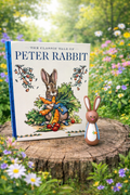 Peter Rabbit Storytime Book & Hand-Painted Bunny Peg Doll Set