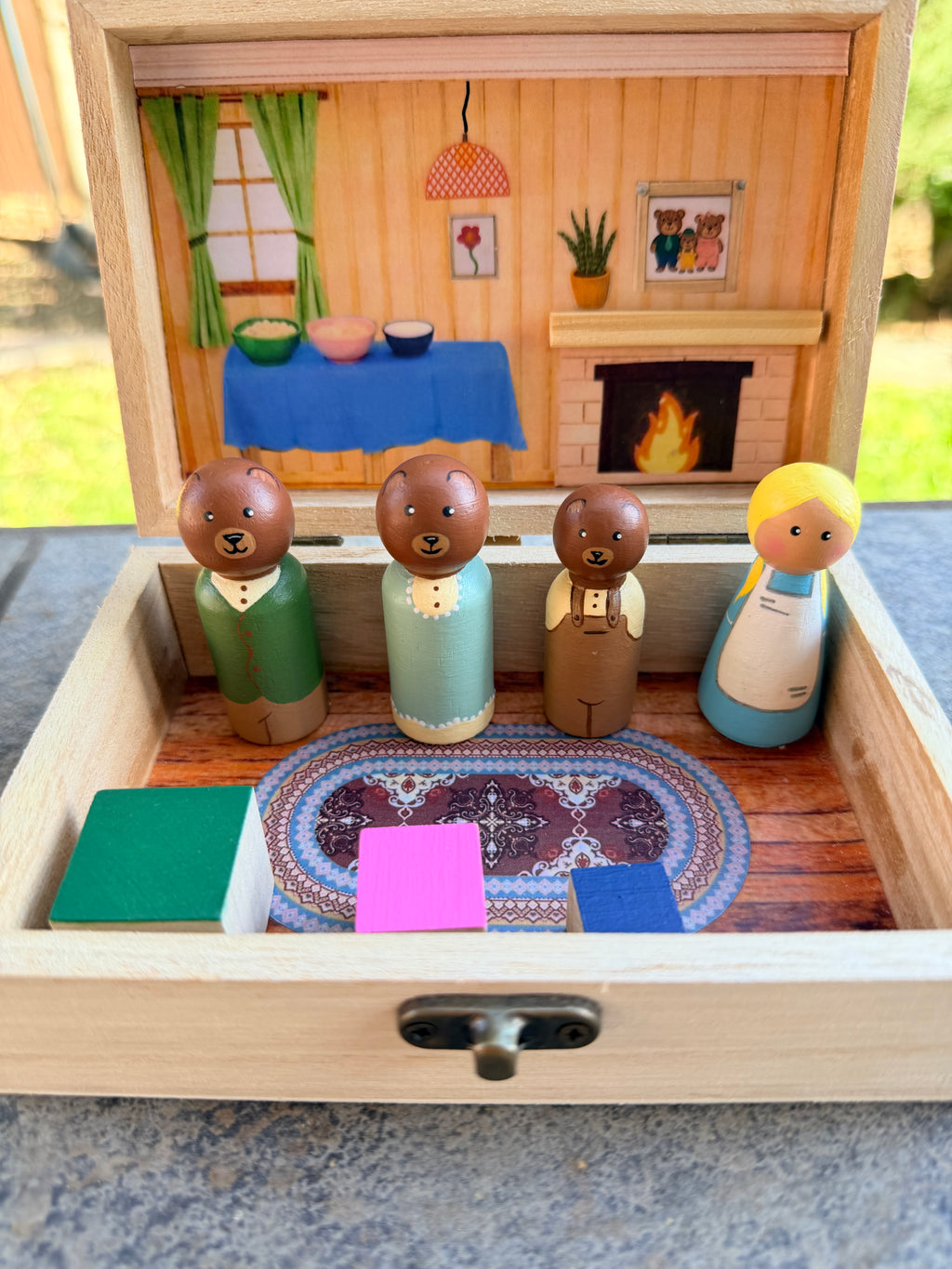 Goldilocks and the Three Bears Wood box play set