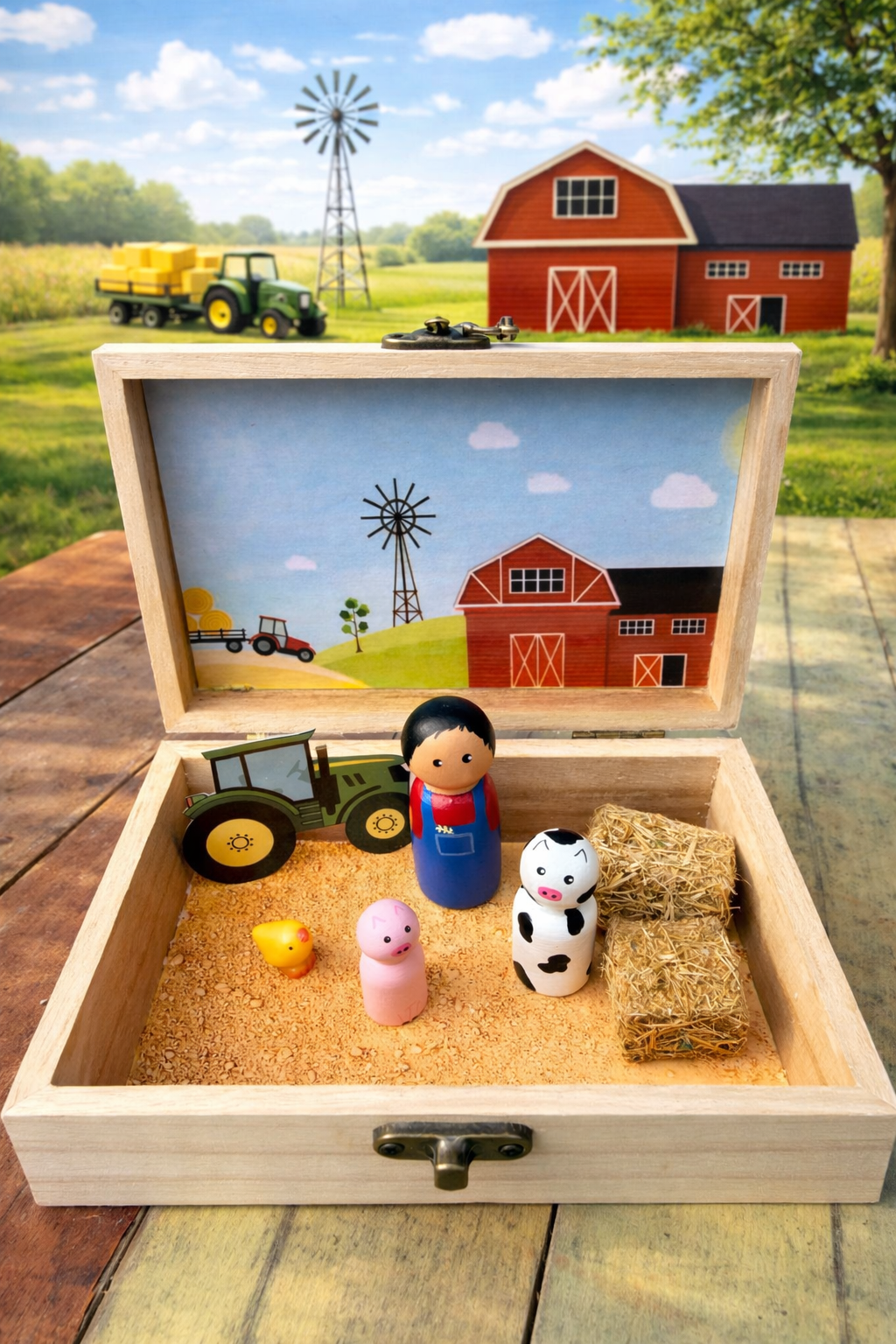 Farm Adventure Wooden Play Box