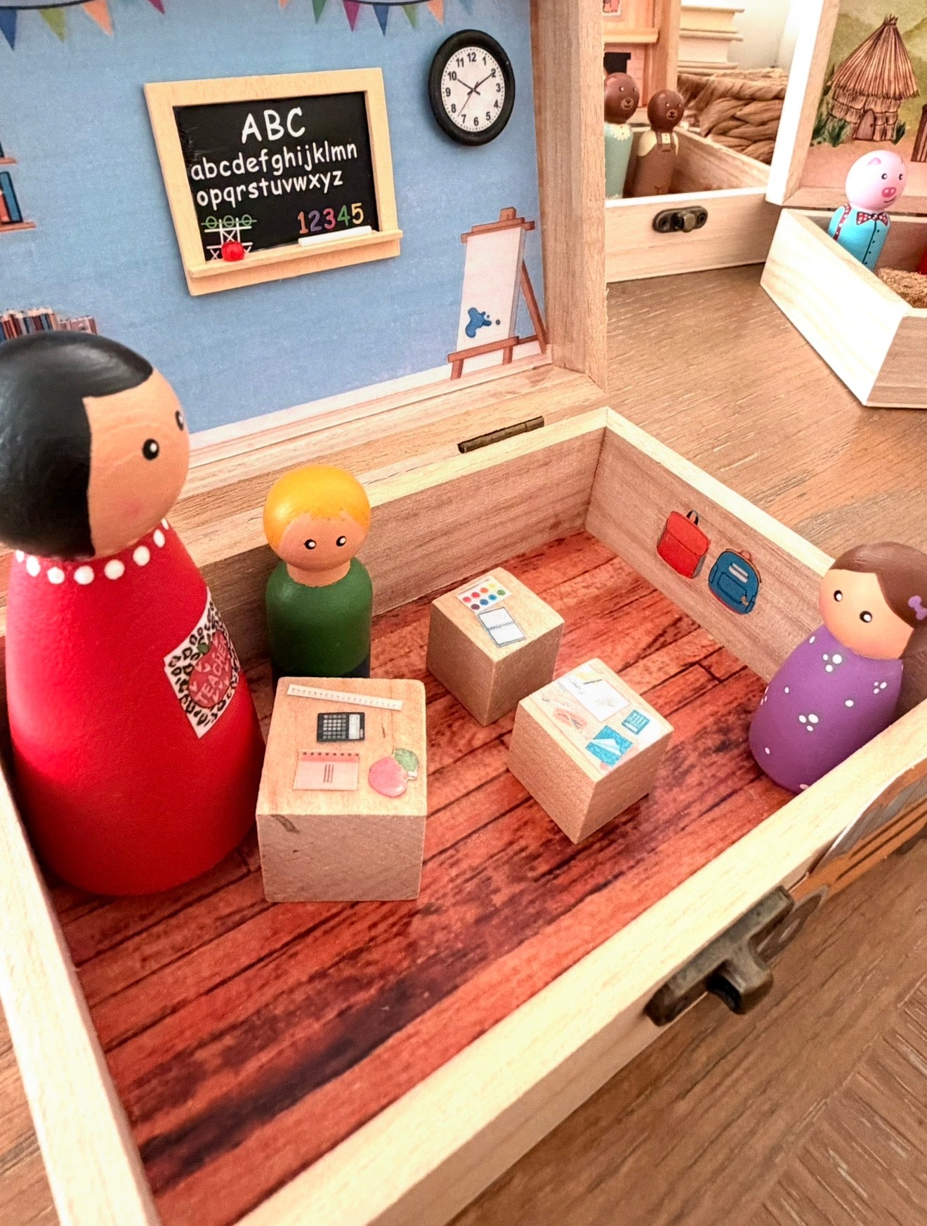 Mini Classroom Wooden Playset