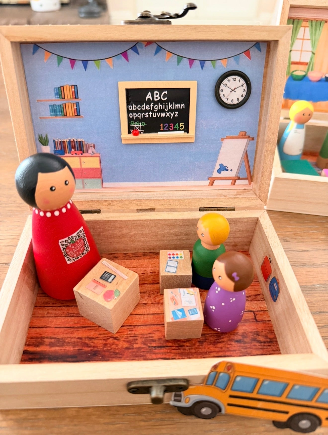 Mini Classroom Wooden Playset
