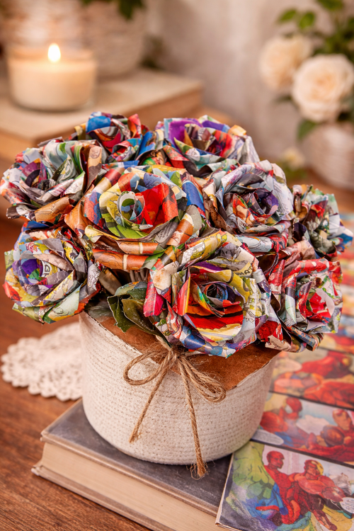 Book Page Paper Roses
