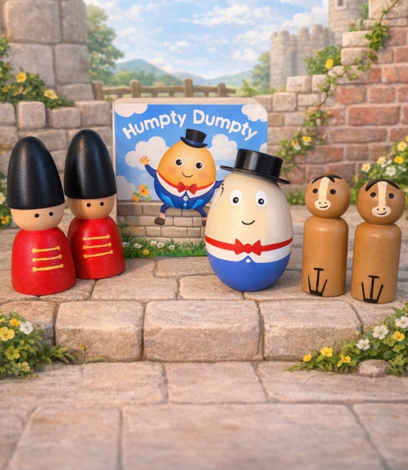 Humpty Dumpty peg doll story set