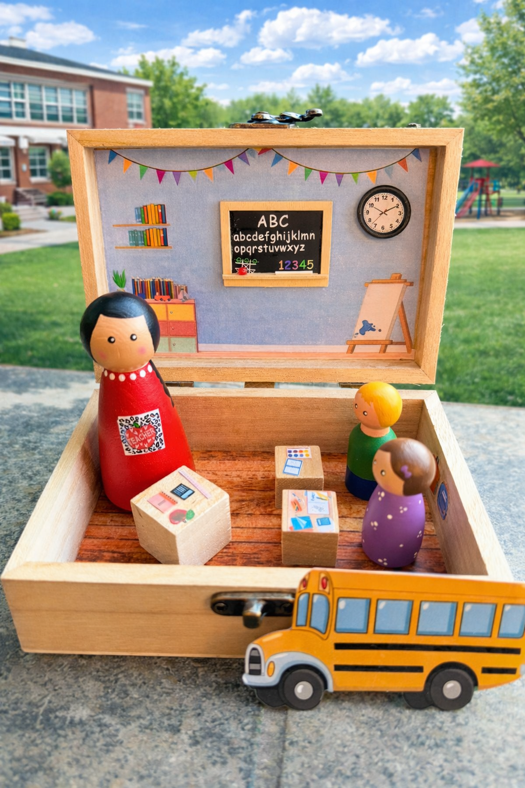 Mini Classroom Wooden Playset