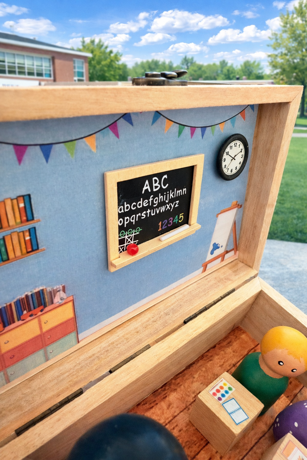 Mini Classroom Wooden Playset
