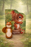 Woodland squirrel peg and book set